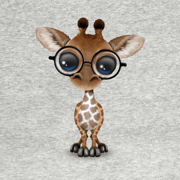 Cute Curious Baby Giraffe Wearing Glasses by jeffbartels